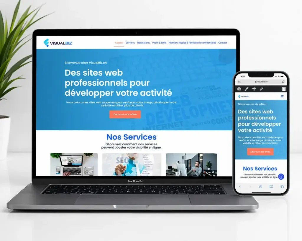 Création site web professionnel VisualBiz responsive desktop et mobile