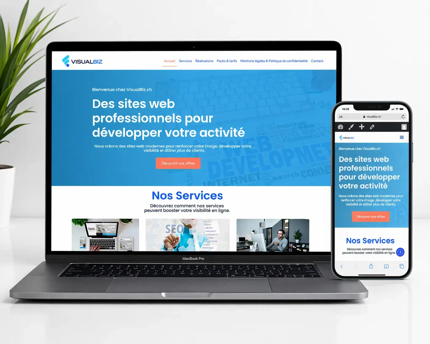 Création site web professionnel VisualBiz responsive desktop et mobile