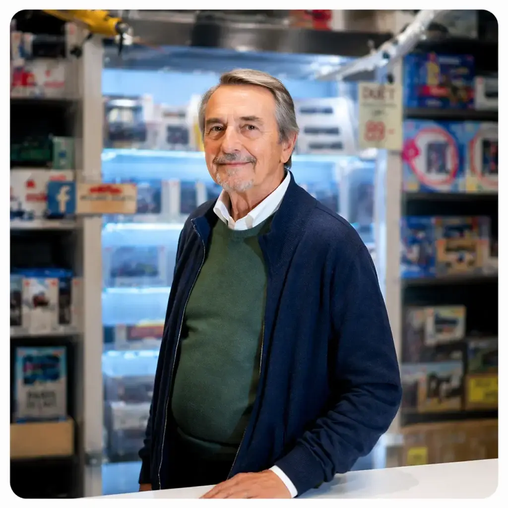 Jean-Daniel Schneider directeur Molard Jouets SA dans son magasin HobbyTime Suisse